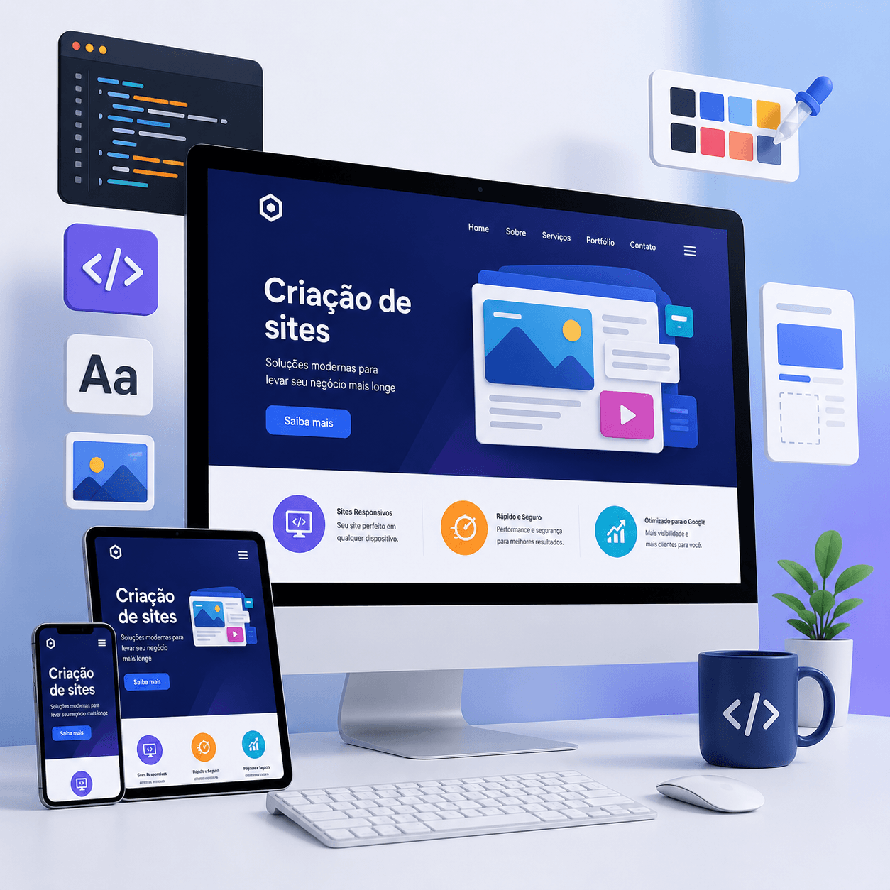 Designer web em Salvador desenvolvendo a interface de um site profissional em WordPress e Elementor.